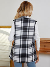 Shiny Plaid Open Front Vest OutfitFlow
